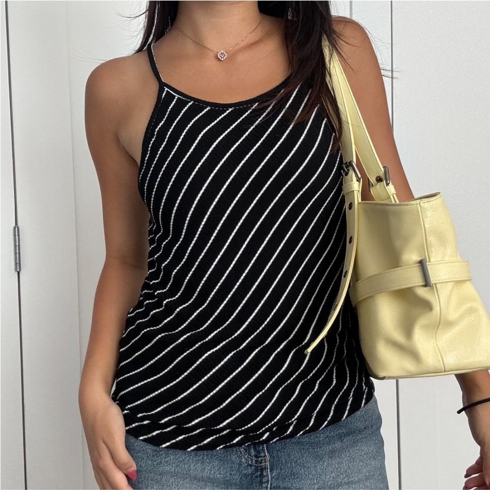 Striped Black and White Women's Top